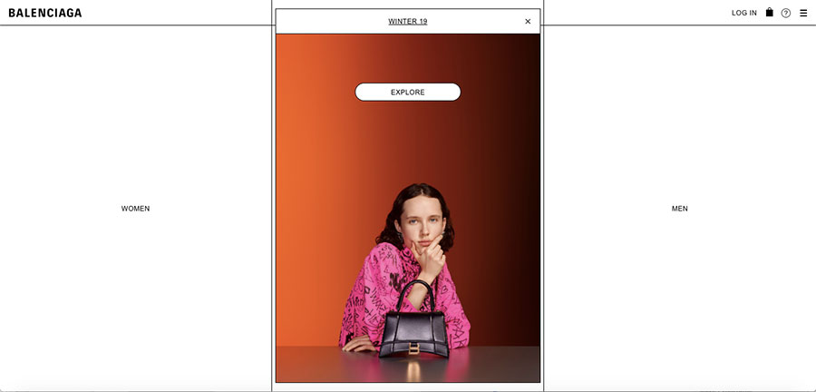 Balenciaga website screenshot