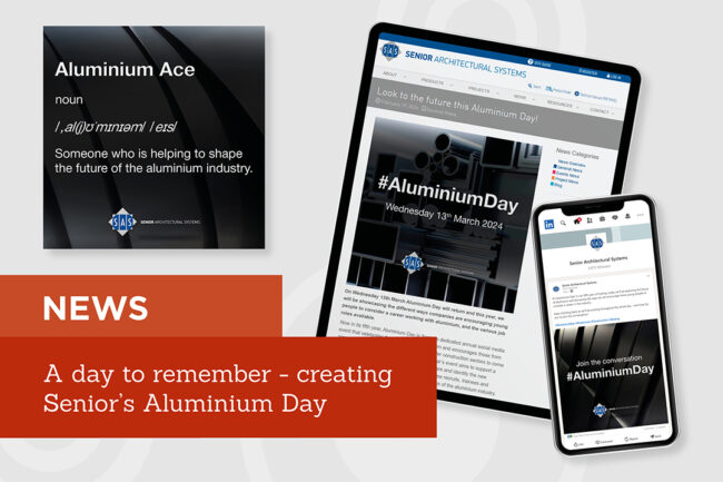 the graphic shows the aluminium day campaign as it appears on a tablet and a smart phone